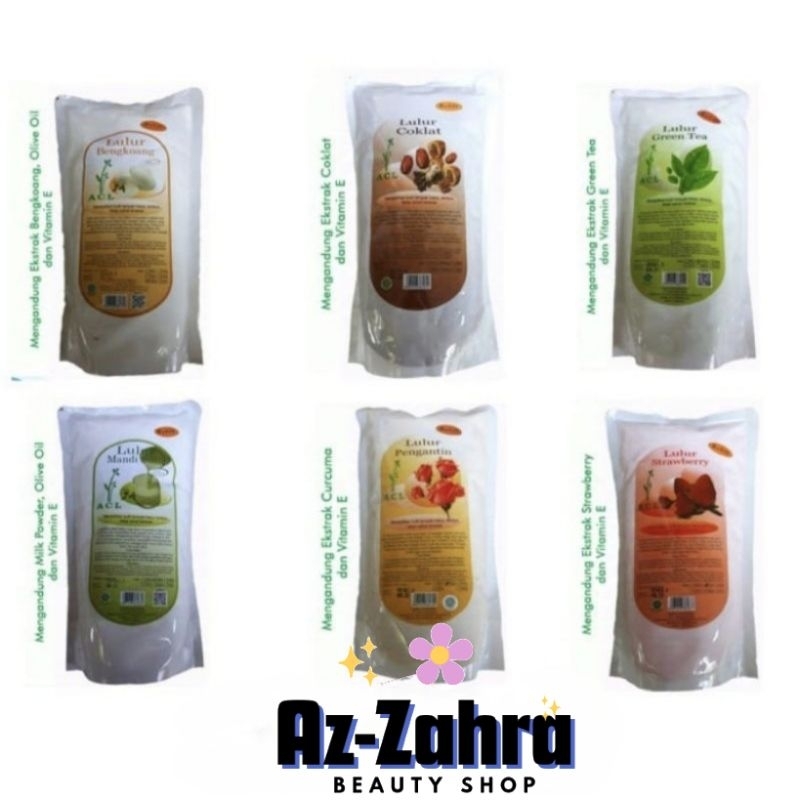 ACL Lulur Refill 1kg / 1000gr Lulur Mandi Susu /Bengkoang / Strowberry / Wangi Cendana Lulur Salon