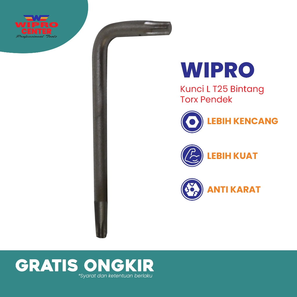 Kunci L Eceran WIPRO Short Pendek Kunci L Ecer Bintang Torx CR-V - T25
