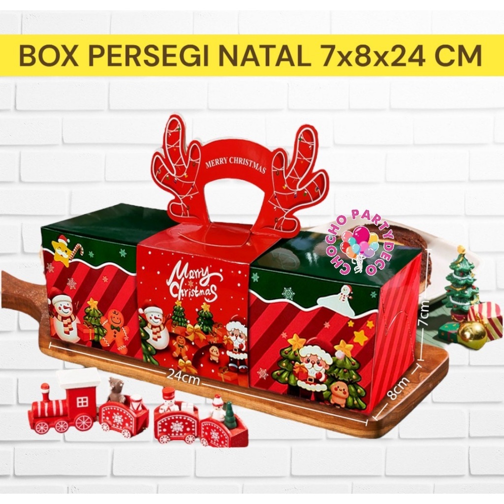 

Box NATAL PERSEGI 7x8x24 CM / Kotak Kue Natal / Box Merry Christmas / Hampers Natal