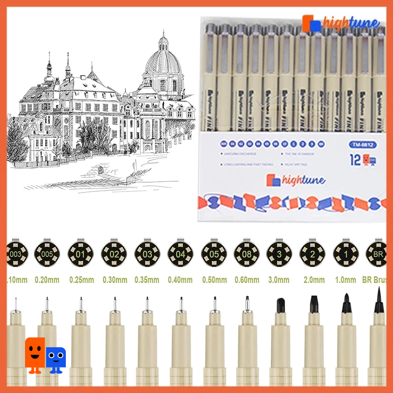 

Hightune Micron Drawing pen set 3/5/10/12 Waterproof Drawing Pen Micron Set JunDW
