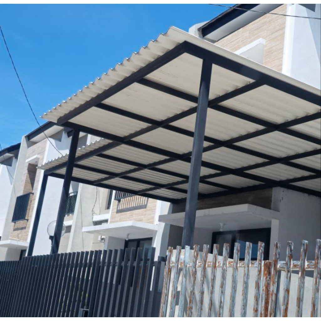 Kanopi Bajaringan Atap Alderon Single Layer Terpasang