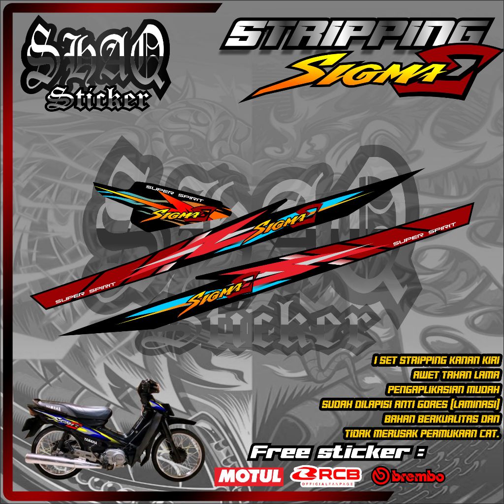 STIKER STRIPING YAMAHA SIGMA, STRIPING VARIASI YAMAHA SIGMA E / STICKER VARIASI LIST MOTOR YAMAHA SI
