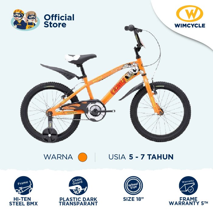 Sepeda Anak BMX 18" Wimcycle Dragster 18" – Rust