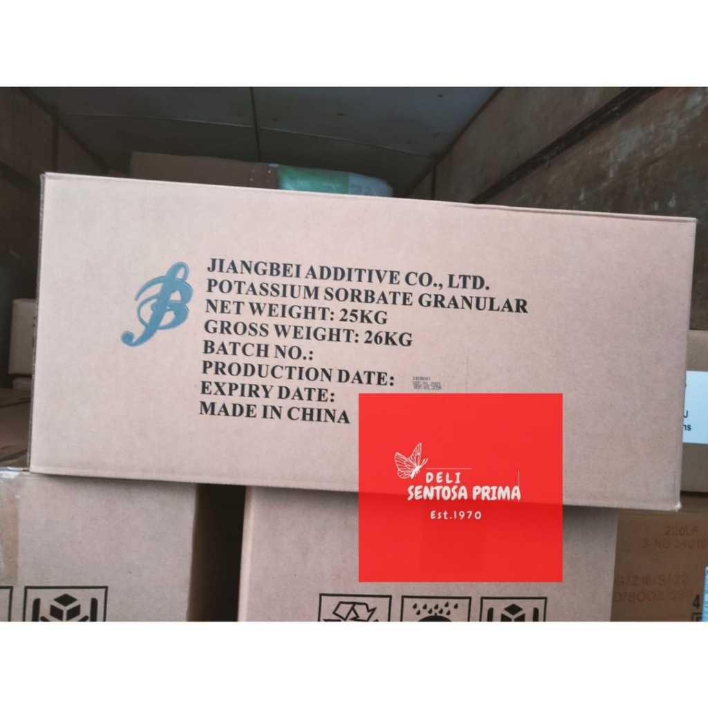

Pengawet Makanan Potasium Sorbate Jiangbe / PSI JEANGBE Ex. RRT Food Grade 1 KG