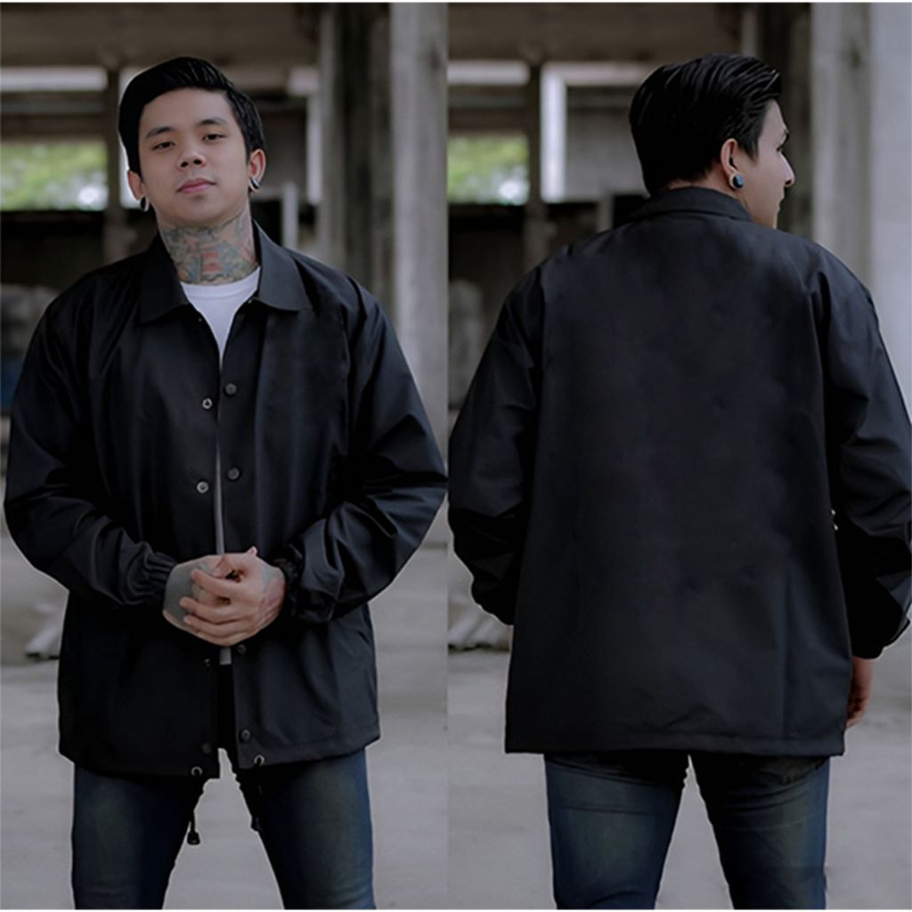 Yinyanks Coach Jacket Polos Jacket musik warna Hitam