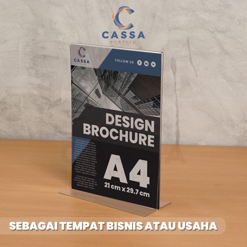 

ABmart Tempat Brosur A4 Potrait 2mm 2 Sisi / Tent Holder / Akrilik Display / Tent Card