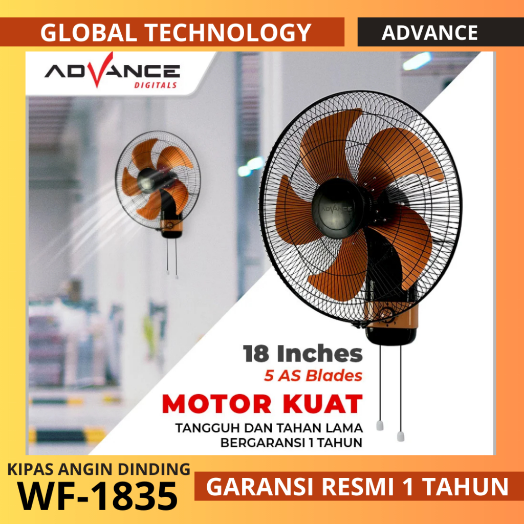 KIPAS ANGIN ADVANCE 5 BALING-BALING KIPAS DINDING WF 1835 KIPAS 18 INCH WF1835 [MAXIMAL ORDER 4 PCS]
