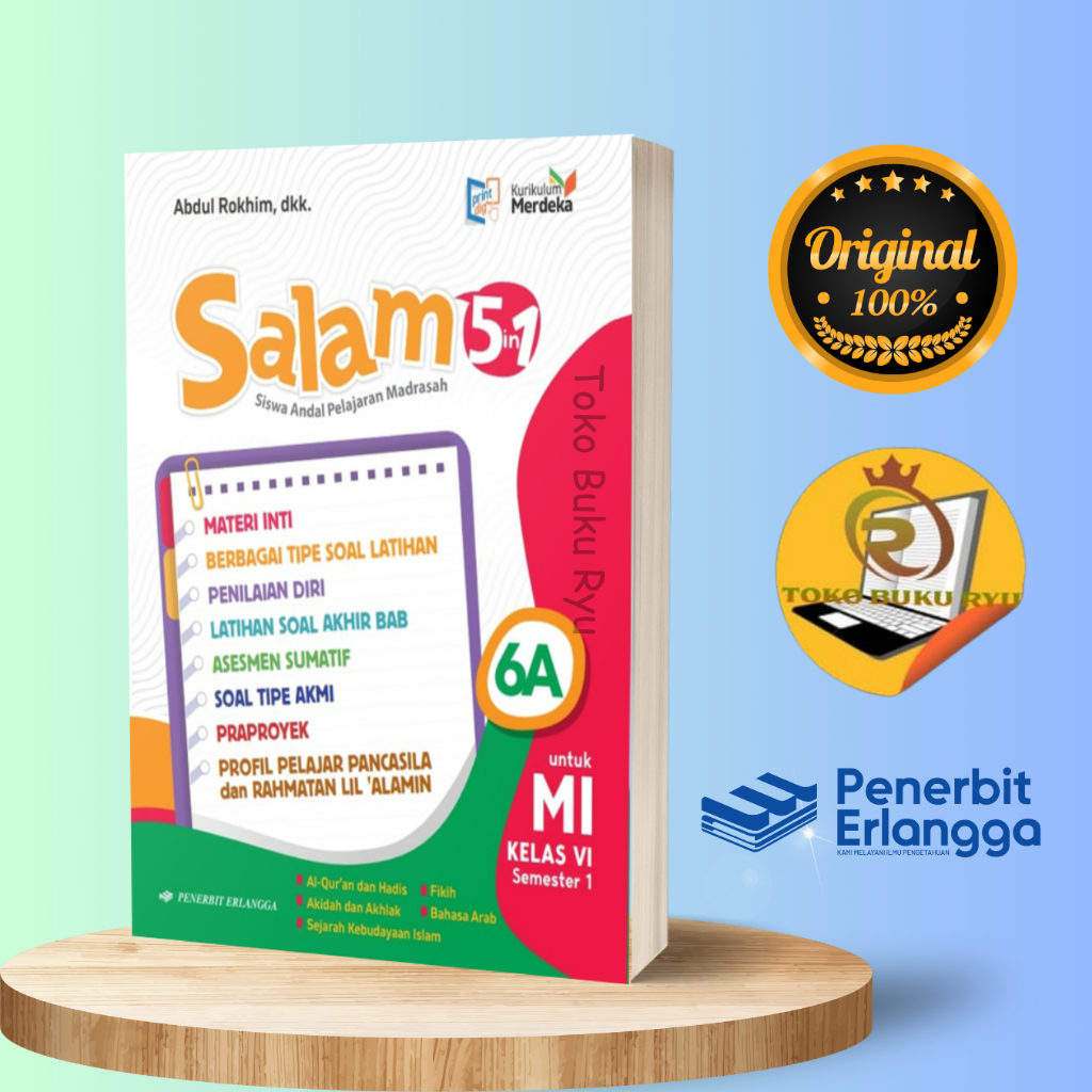Buku Salam 6A dan 6B Kelas 6 MI Kurikulum Merdeka Erlangga