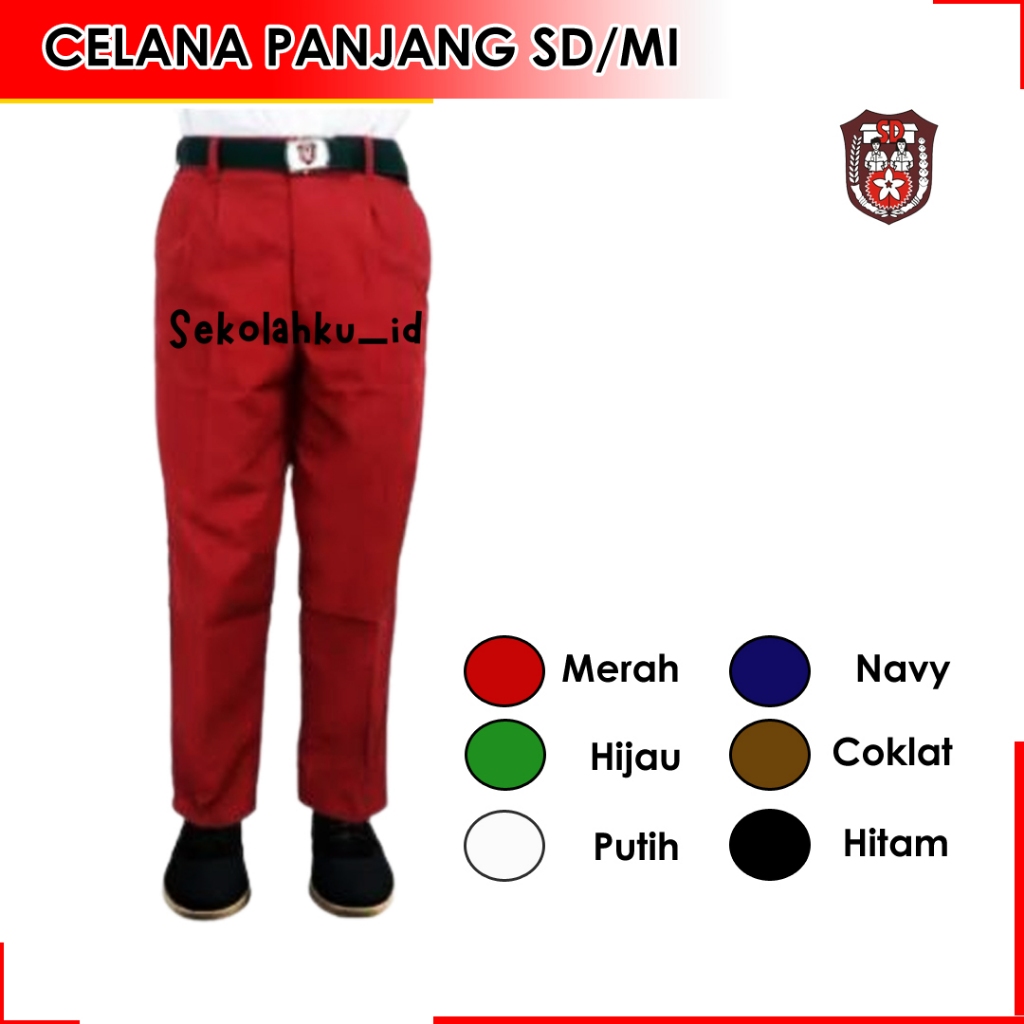 Celana Sekolah SD Anak Laki Laki Panjang Seragam Premium