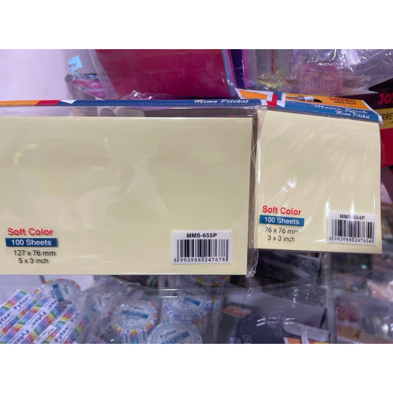 

Memo stick / sticky notes Joyko isi 100 5x3 inch dan 3x3 inch