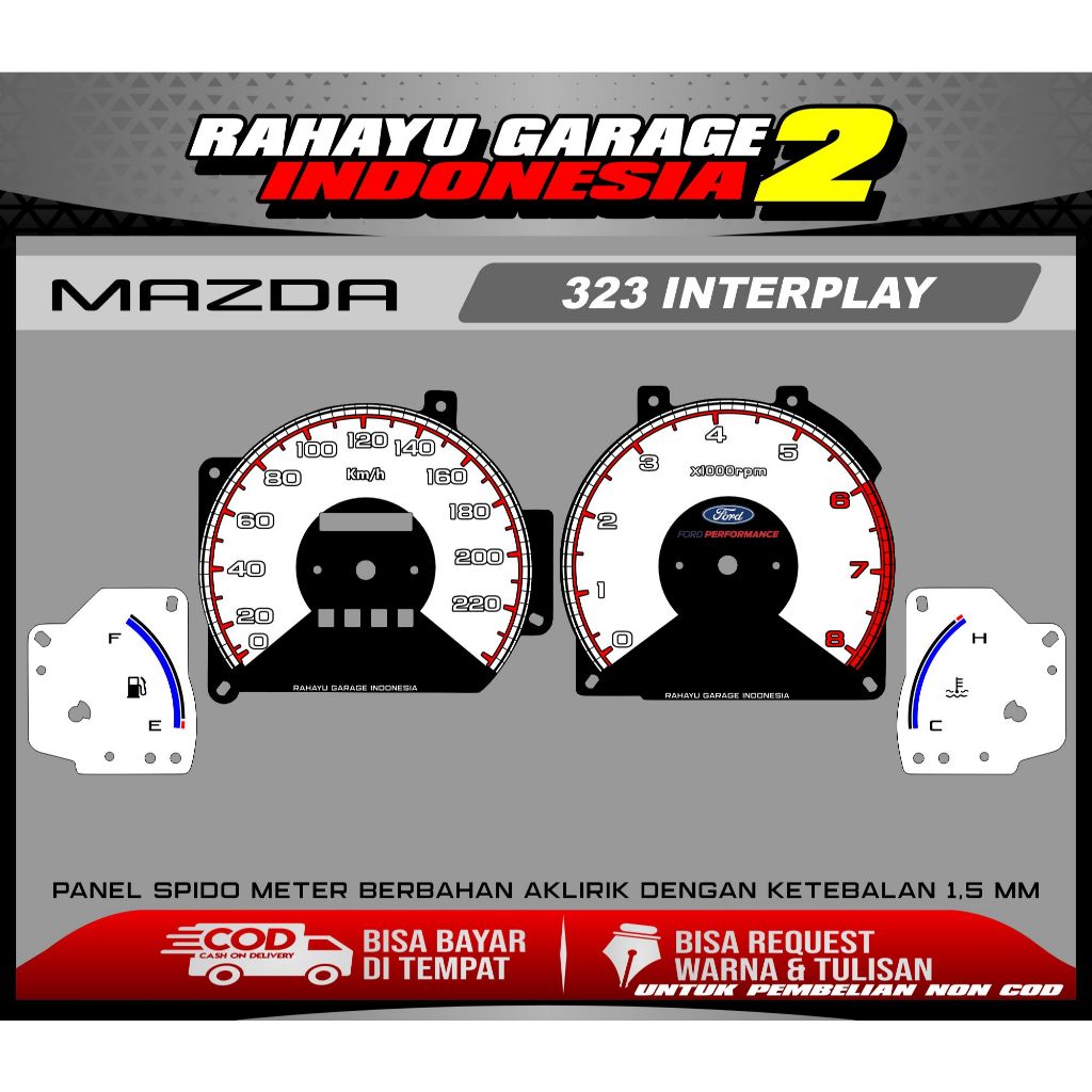 PAPAN SPEEDOMETER CUSTOM MAZDA INTERPLAY