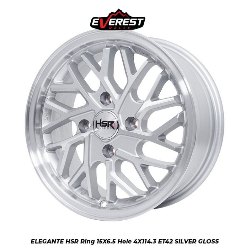 Velg Hsr Elegante R15 Silver Gloss For:Brio.Agya dll