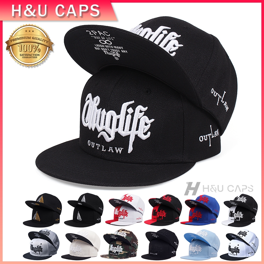 Sumbrero Snapback topi Olahraga Luar Ruangan Thug Life Cap 2PAC Bordir Cap untuk Pria Modis Bisbol p