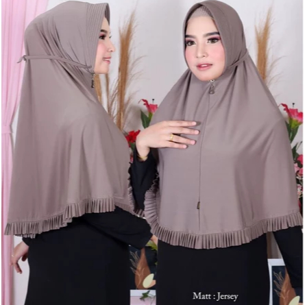 KERUDUNG BERGO INSTAN JERSEY REMPEL PET L