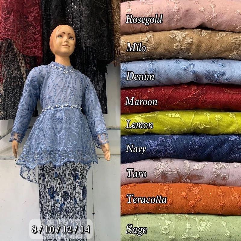 SETELAN KEBAYA AURORA PAYET ANAK//KEBAYA AURORA PAYET+ROK PLISKET//KEBAYA TILLE ANAK
