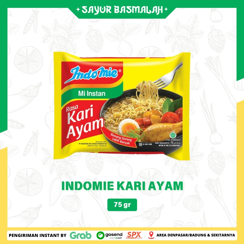 

Indomie Karei Ayam 75gr - Sayur Basmalah
