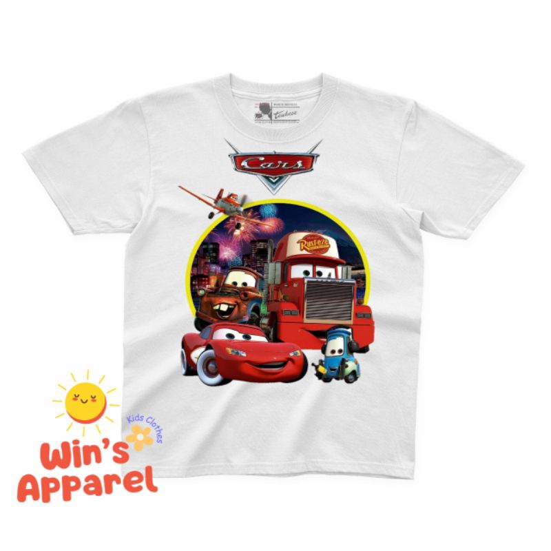 BAJU ANAK KAOS ANAK MOTIF LIGHTNING MCQUEEN BAHAN COTTON PREMIUM UNISEX
