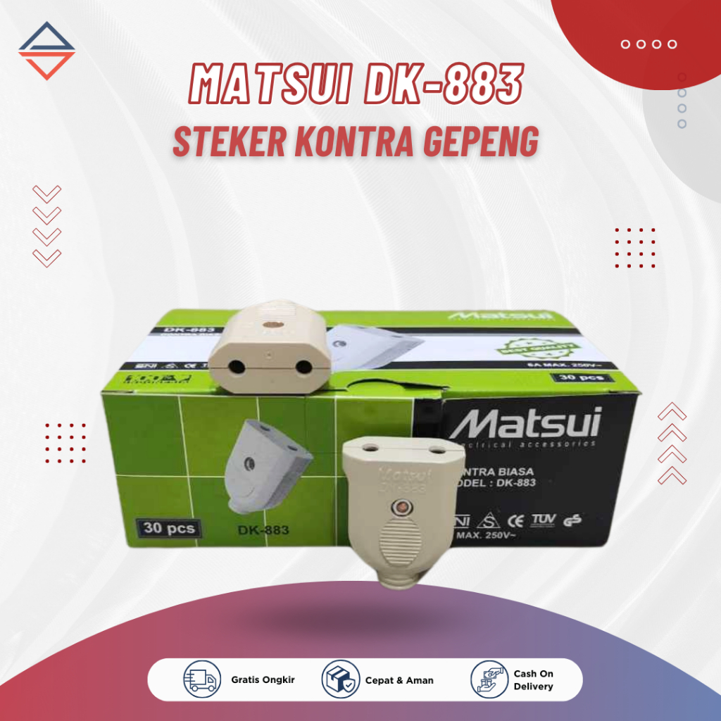 Steker kontra biasa gepeng putih Matsui DK-883 kualitas terbaik