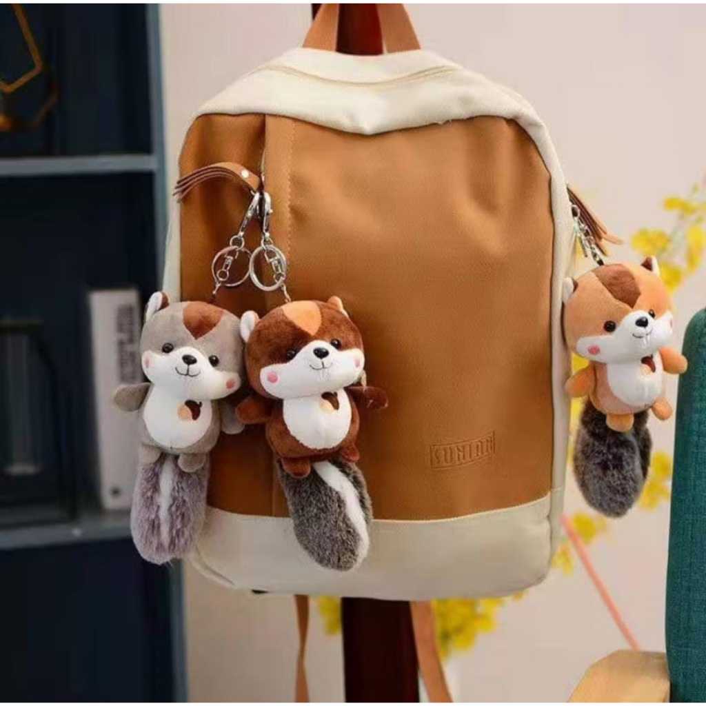 Gantungan Kunci/Keychain Boneka Motif Tupai Lucu