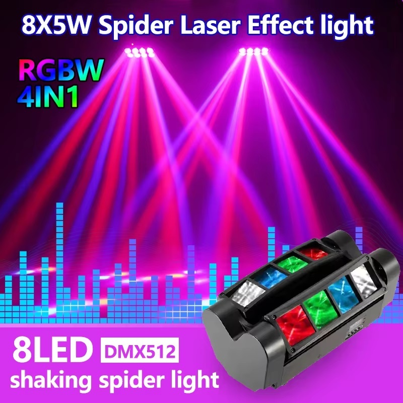 Lampu Lighting Mini Moving Head Spider 8x5Watt