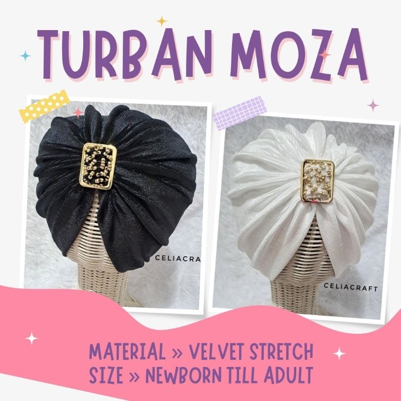 Turban Moza Instan (Part 1) Beludru Dewasa dan Anak