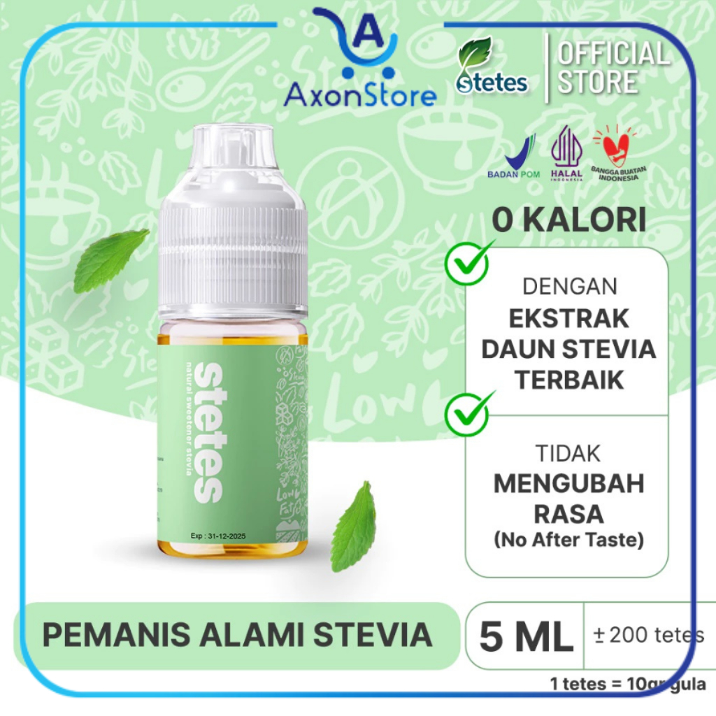

5ML STETES Stevia Natural Sweetener Pemanis Alami 5 ml Alternatif Gula Nol Kalori