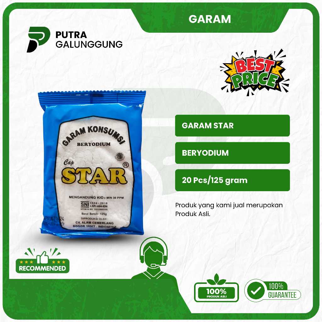

Garam Dapur Beryodium Merk Star 125g Murah