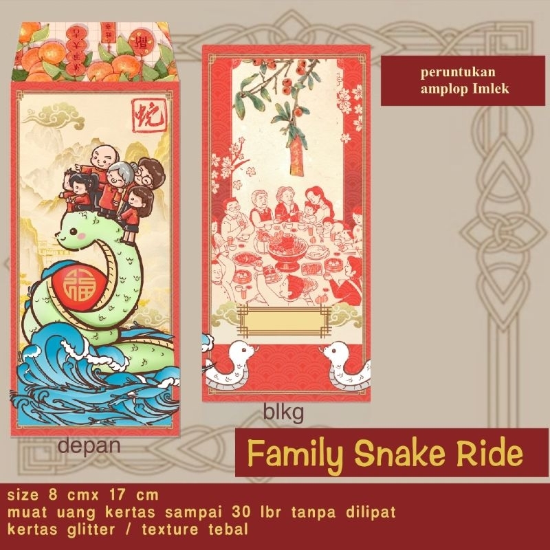 

(8 pcs) amplop angpao xinjia imlek 2025 snake ular ( free custom nama)