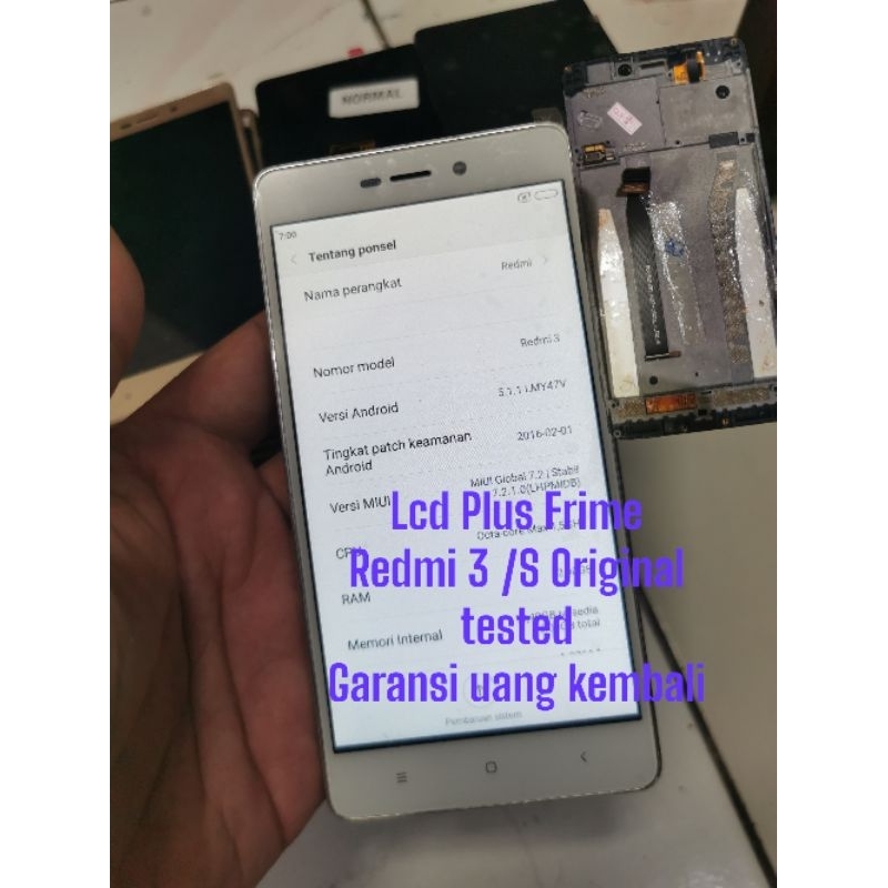 Lcd + prime Redmi 3 /3S  Lcd Touchscreen Full Set Original copotan pbrik