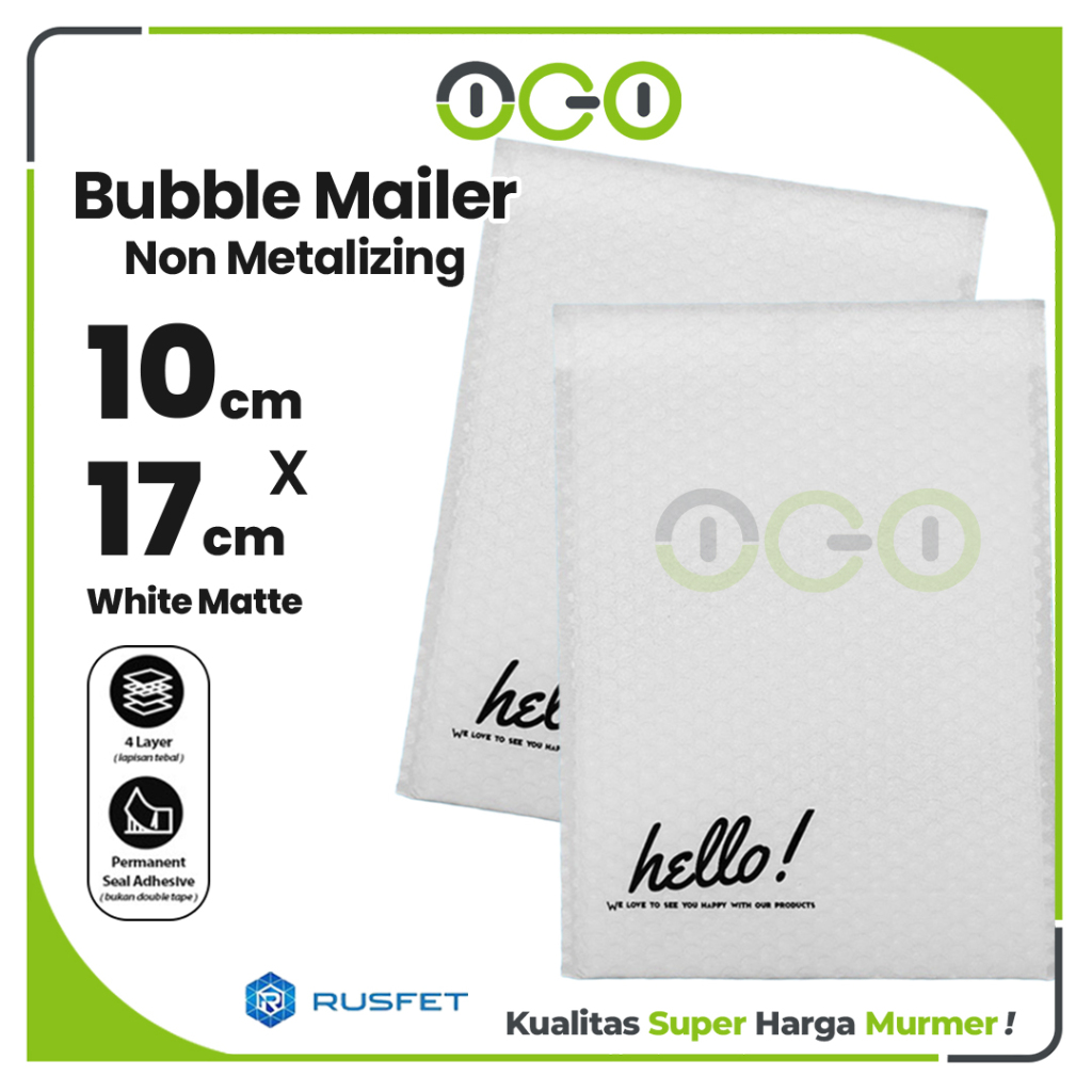 

Amplop Bubble Mailer Hello Series Putih 10 x 17 cm Harga Satuan / Amplop Packing Online Shop Rusfet
