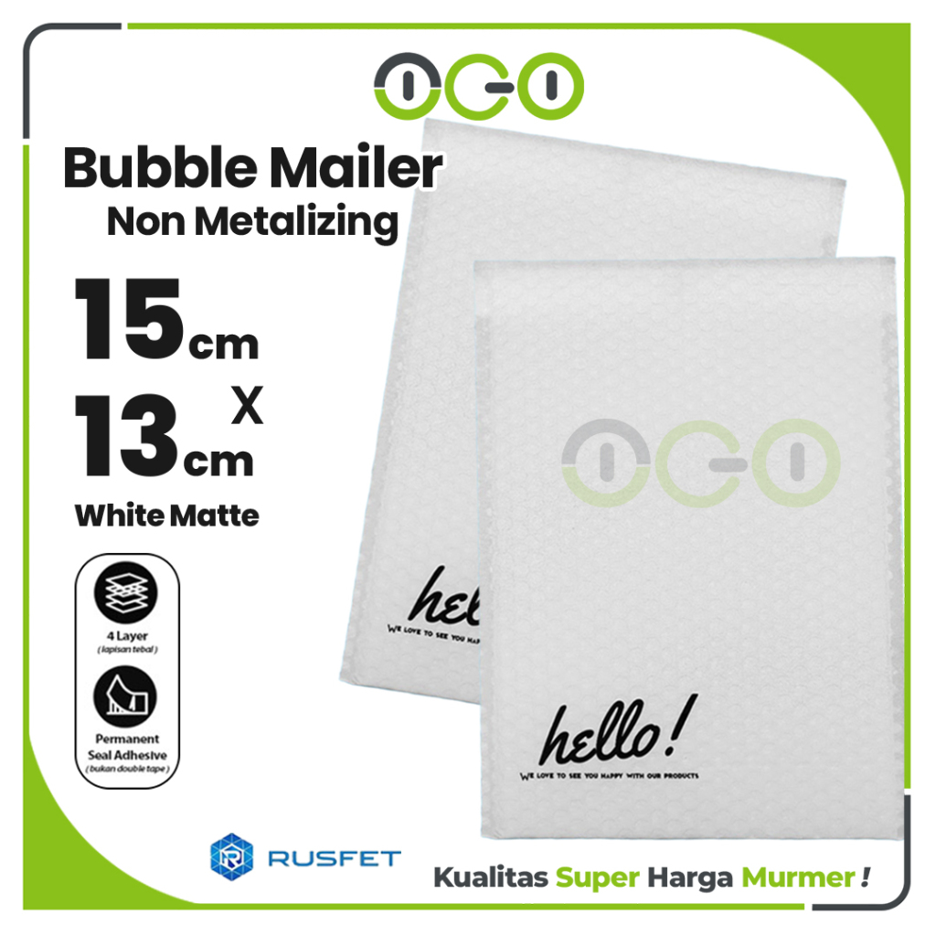 

Amplop Bubble Mailer Hello Series Putih 15 x 13 cm Harga Satuan / Amplop Packing Online Shop Rusfet