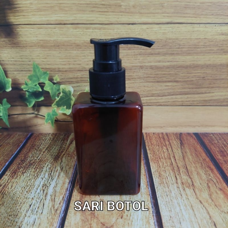 BOTOL PUMP 100ML AMBER KOTAK PUMP HITAM