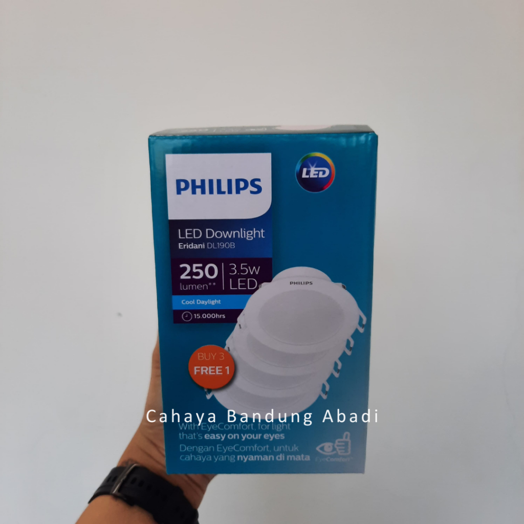 Philips Lampu Downlight LED Eridani Multipack Paket 3.5 Watt 3,5W Putih Kuning / 6500K 3000K / 3+1 I