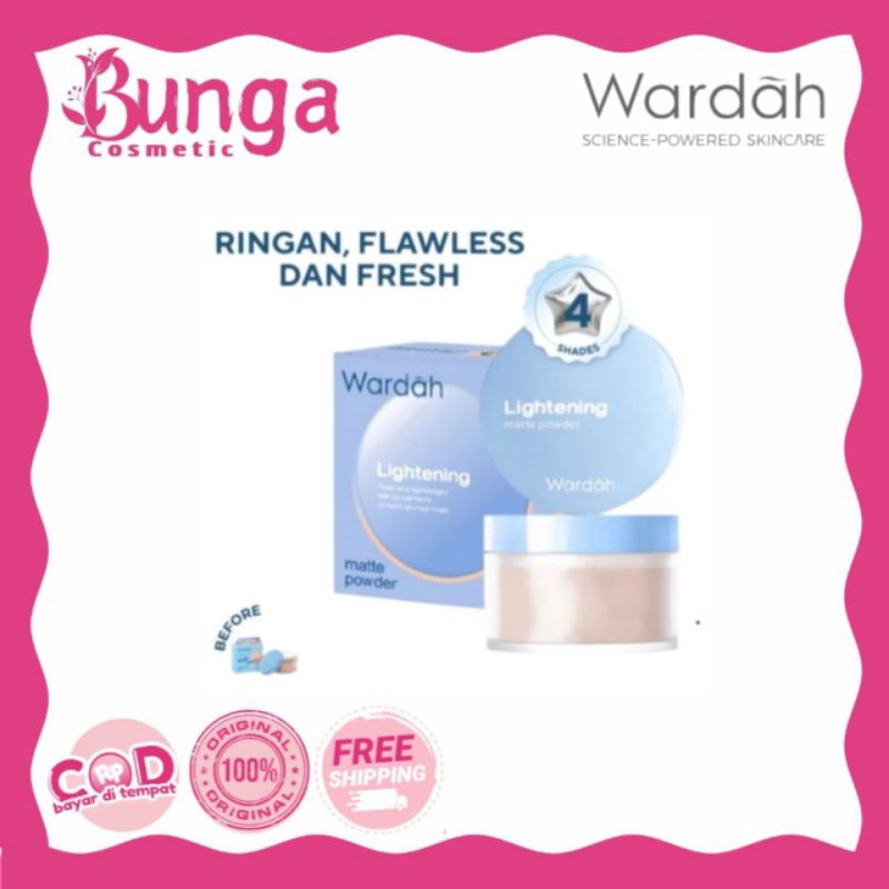 NEW Wardah Lightening Matte Powder 20 g - Bedak Tabur dengan Smooth-Matte Finish