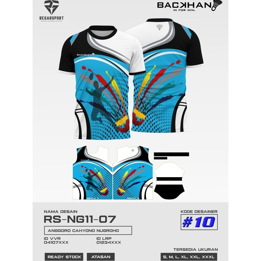 Regarsport - 318 Kaos atasan badminton lengan pendek