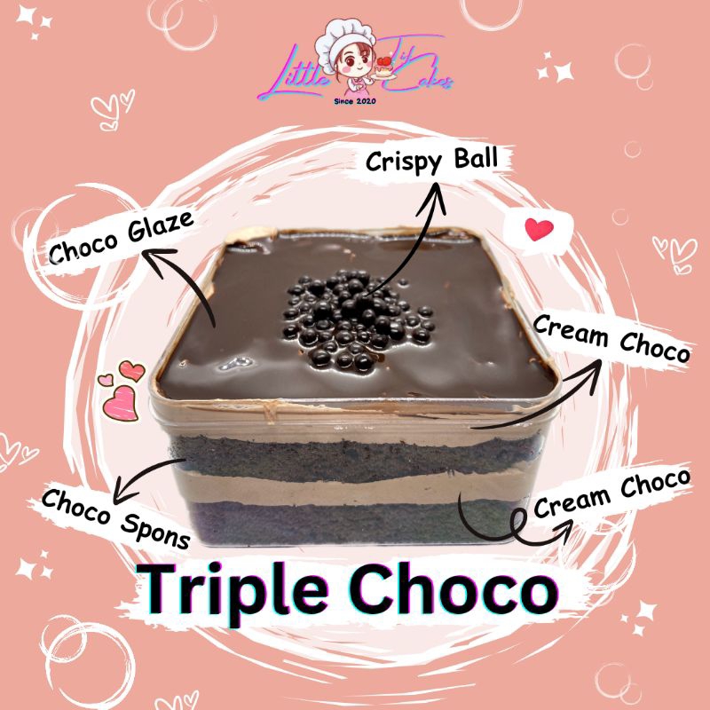 

Triple Choco Dessert Box ±500ml (10x10x6)