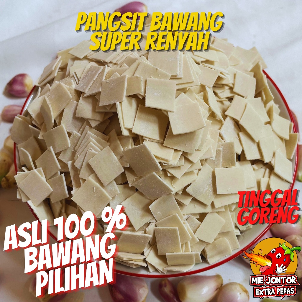 

Kripik Kulit Pangsit bawang goreng mentah Renyah Enak cemilan tinggal Goreng 250 gram