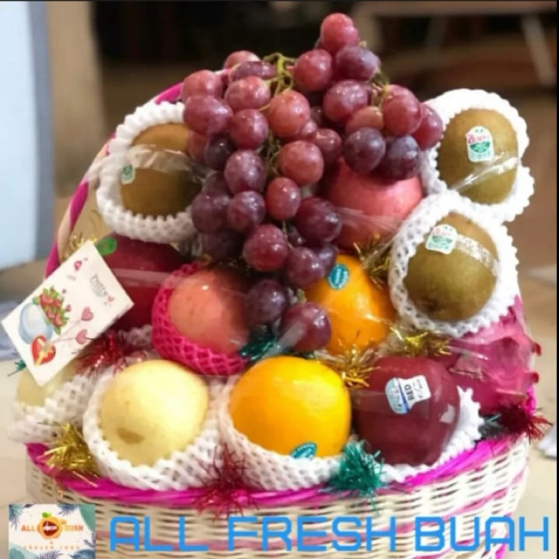 

PARCEL BUAH SEGAR PINK SEDANG | hampers buah segar sedang+ free kartu ucapan