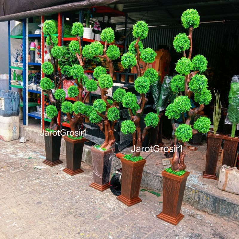 POHON BONSAI BOLA PLASTIK TINGGI 175CM // POHON BONSAI DOLAR // HIASAN RUANG TAMU BONSAI DEKORASI PL