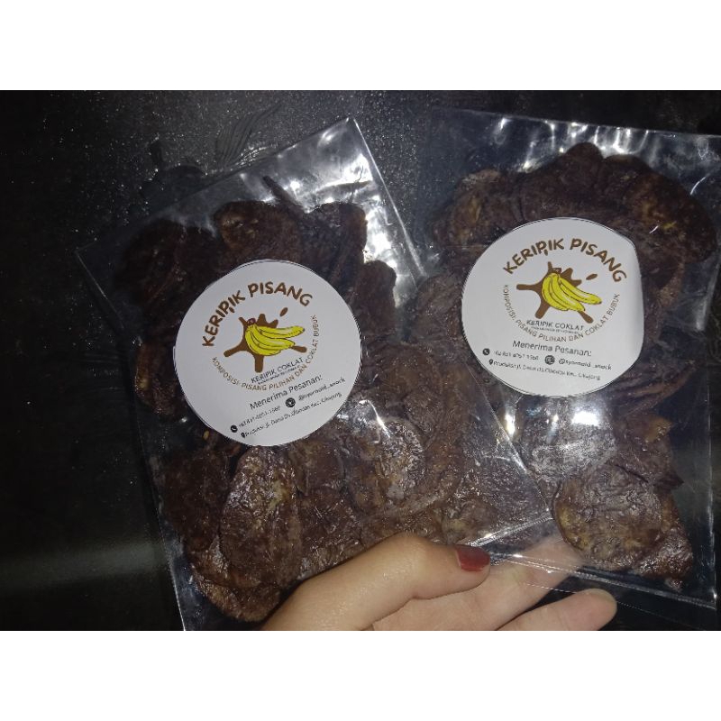 

KERIPIK PISANG COKLAT/keripik pisang coklat lumer/Keripik pisang coklat khas olahan rumahan