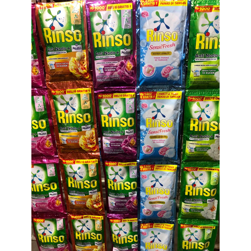 OK Rinso cair sachet 1000 an paket 4 renceng*40 ml 28 pcs Ds3
