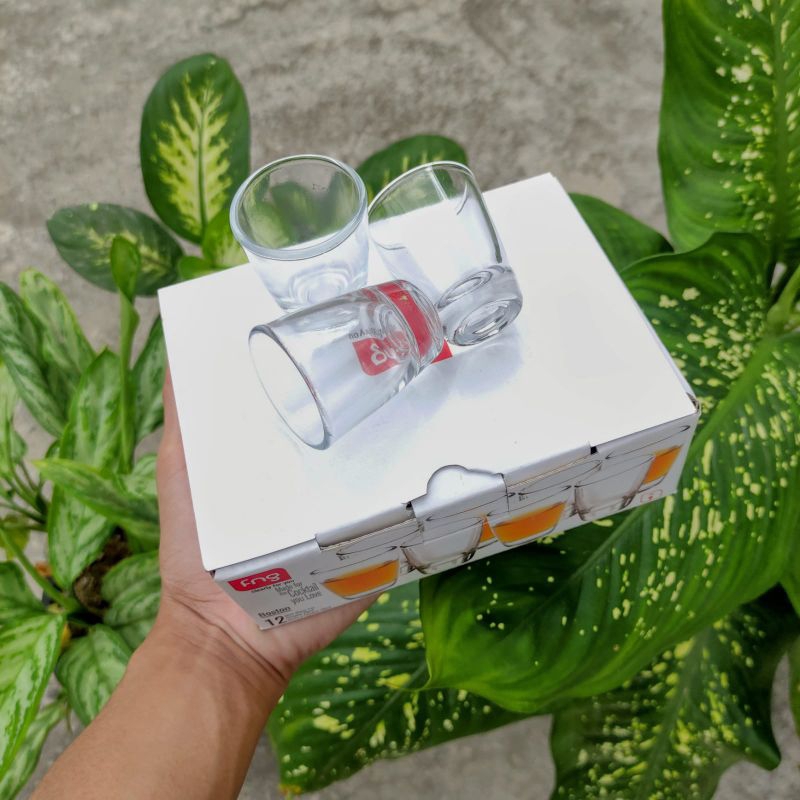 1 set isi 12 Gelas Sloki 29ml Gelas Mini set Lusinan Gelas Kaca Air Zamzam Shot Glass