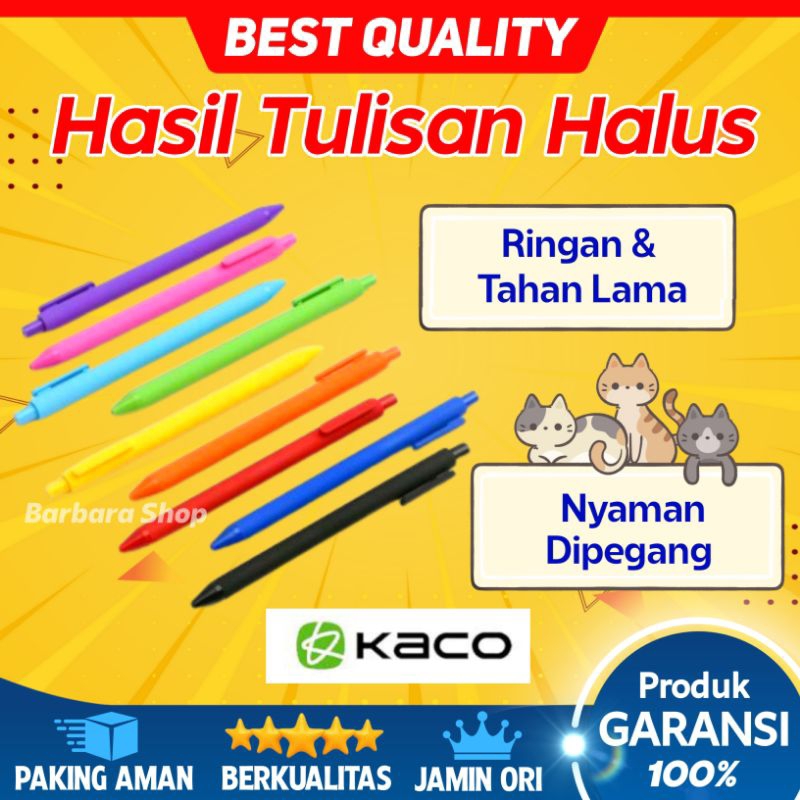 

KACO PURE Pena Pulpen Bolpoin Gel 0.5mm 10 PCS Pulpen 1 Pack Warna Warni Aesthetic