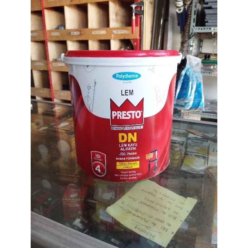 

Lem kayu DN presto alifatik Galon 4kg