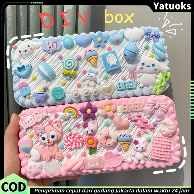

Kotak Pensil DIY Deco Cream Kit / DIY Kotak Pensil Cream Glue Set / Membuat kit bahan kotak pena kartun
