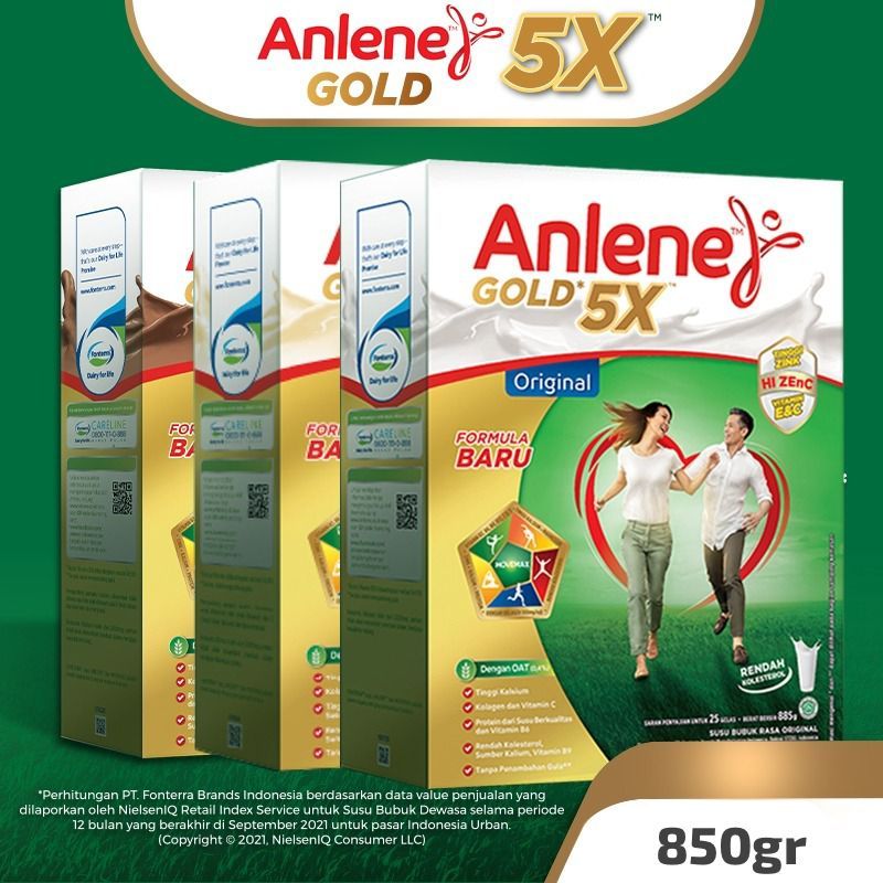 

Anlene Gold 5x susu bubuk dewasa 850gr - Nutrisi tinggi kalsium untuk tulang, sendi, dan otot