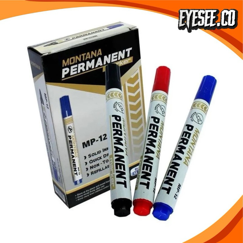 

Spidol Permanen Permanent MP12 Permanent Marker Montana MP-12 Spidol Hitam Merah Biru Besar EYESEE