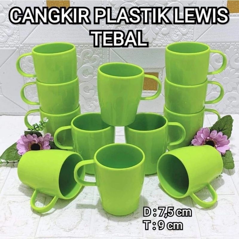 Gelas Plastik 1 Lusin warna Cangkir