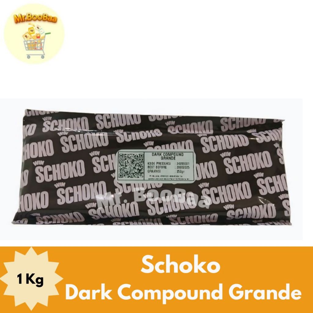 

SCHOKO Dark Compound Chocolate Block Grande - 1 Kg / Coklat Batangan