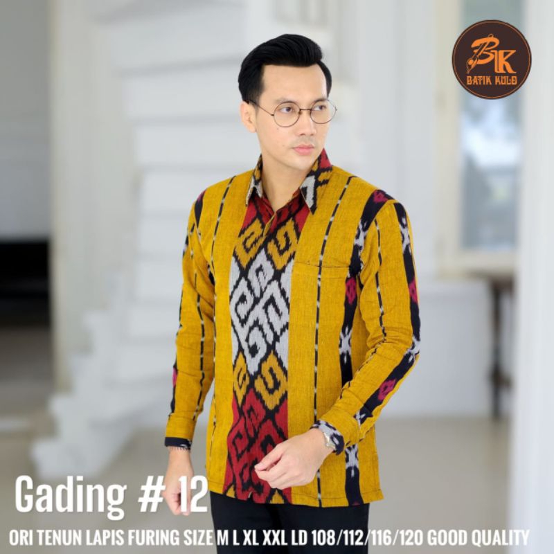 KEMEJA PRIA LENGAN PANJANG TENUN FURING